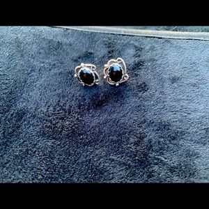 Custom Handmade Onyx Earrings set in Sterling Silver